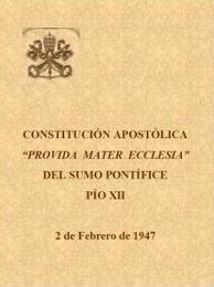 Couverture de la constitution apostolique Provida Mater